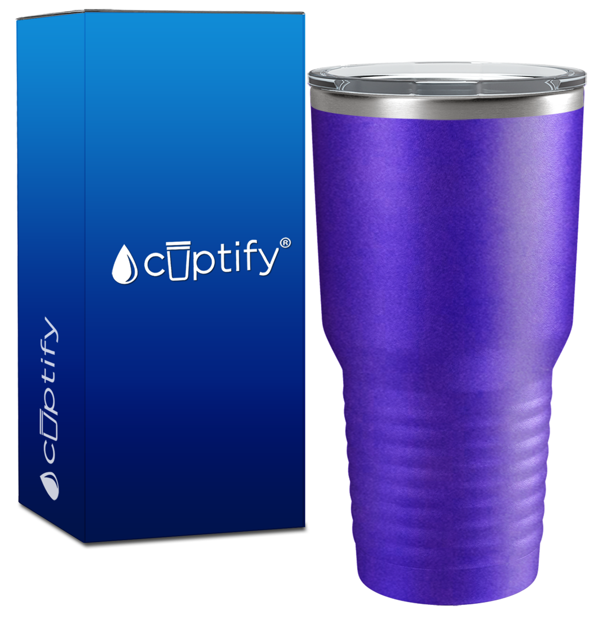 Custom Laser Engraved 30oz Purple Glitter Stainless Steel Tumbler