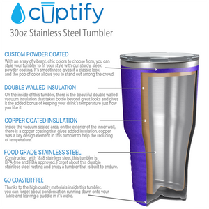 Purple Glitter 30oz Stainless Steel Tumbler