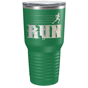 Run Laser Engraved on Stainless Steel Cross Country Tumbler
