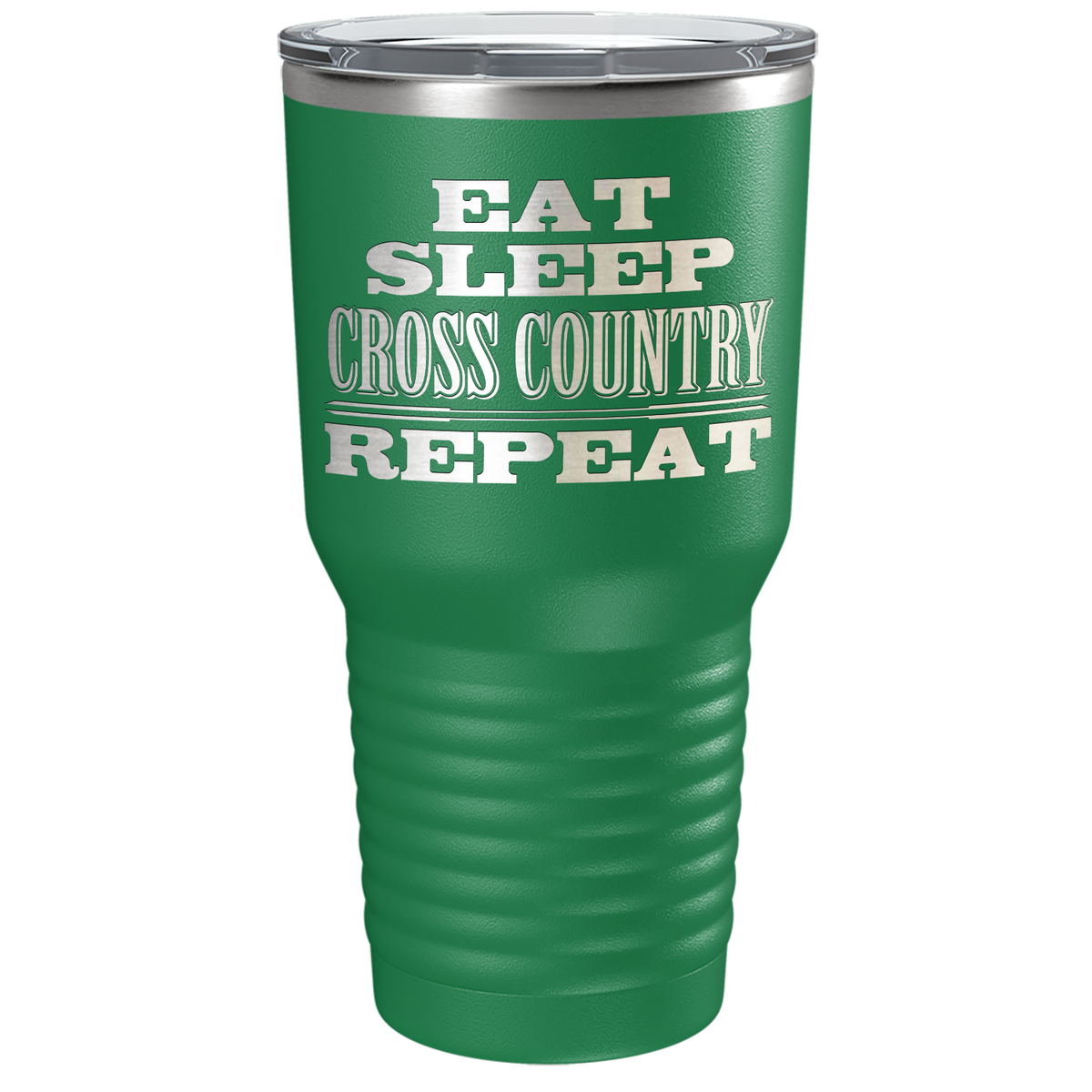Eat Sleep Cross Country Repeat Laser Engraved on Stainless Steel Cross Country Tumbler