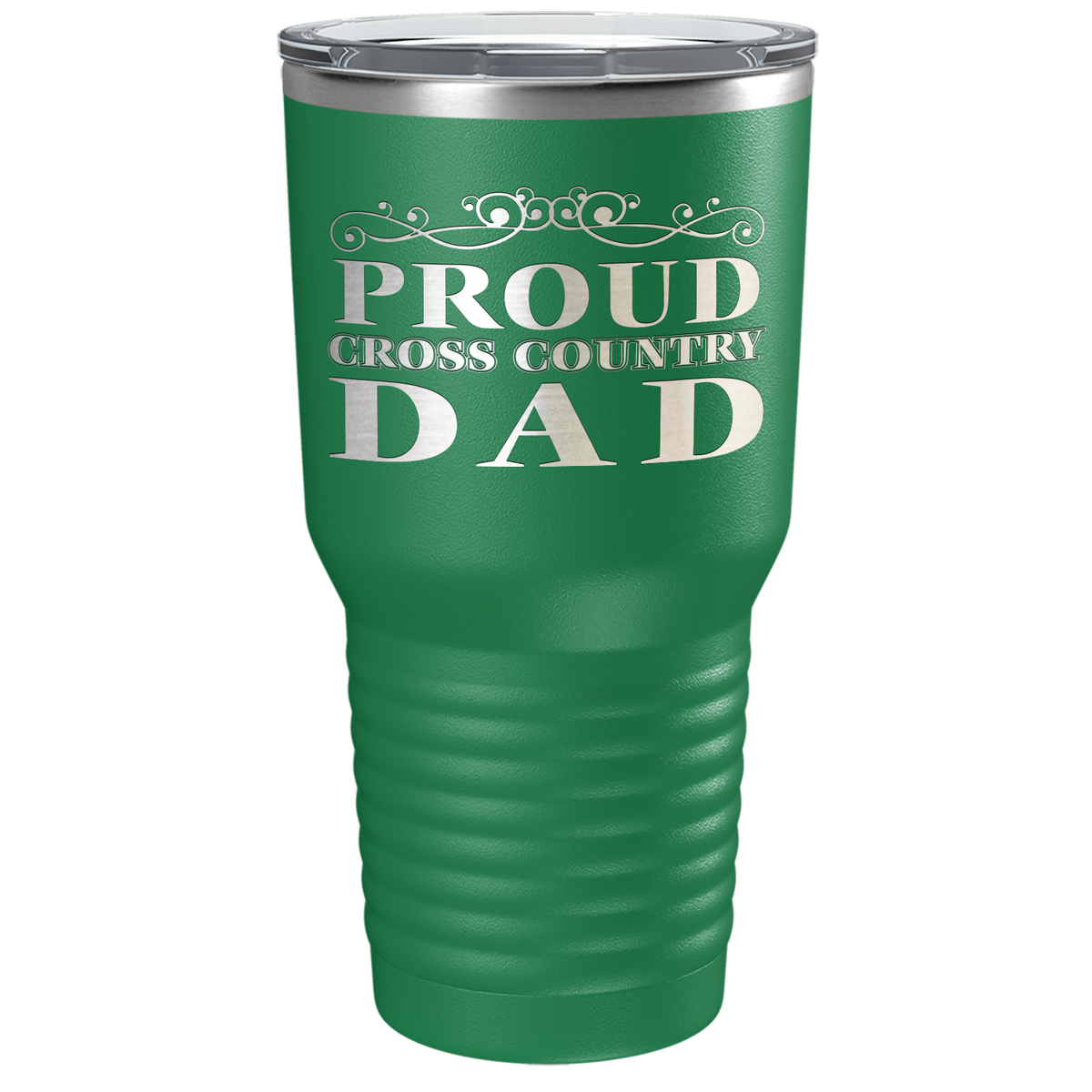 Proud Cross Country Dad Laser Engraved on Stainless Steel Cross Country Tumbler