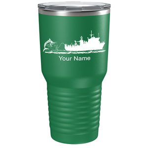 Marlin Boat Fishing on Stainless Steel Fishing Tumbler