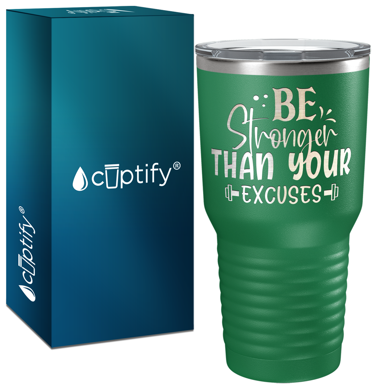 Be Stronger Than Your Excuses Laser Engraved on Stainless Steel Motivational Tumbler