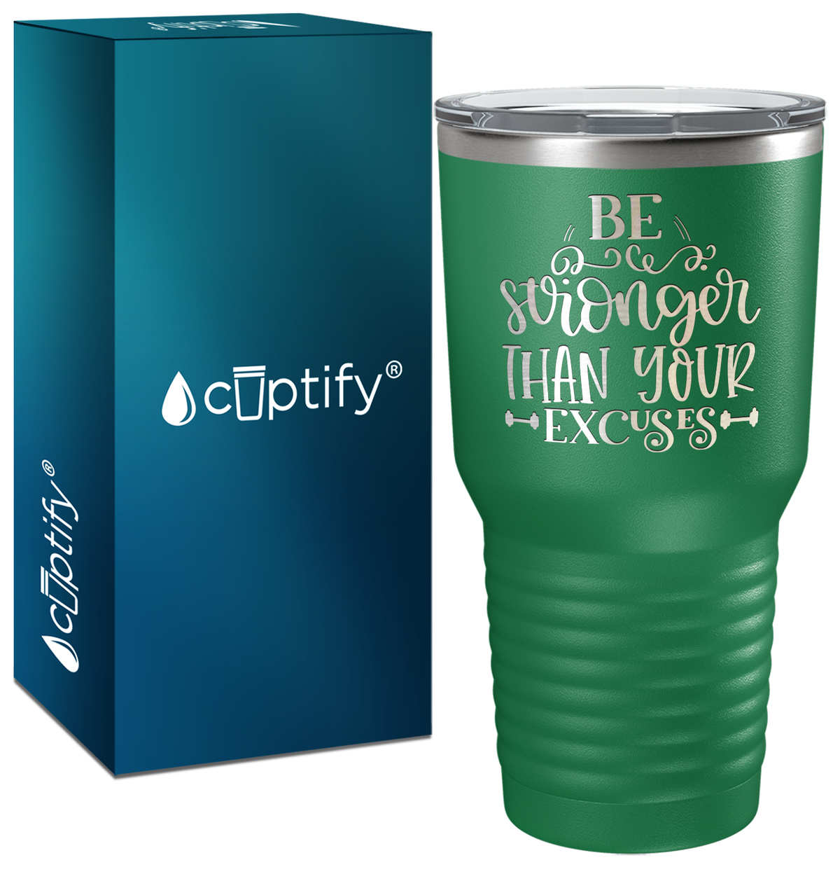 Be Stronger Laser Engraved on Stainless Steel Motivational Tumbler