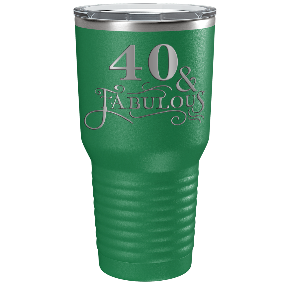 40 & Fabulous on Stainless Steel Birthday Tumbler