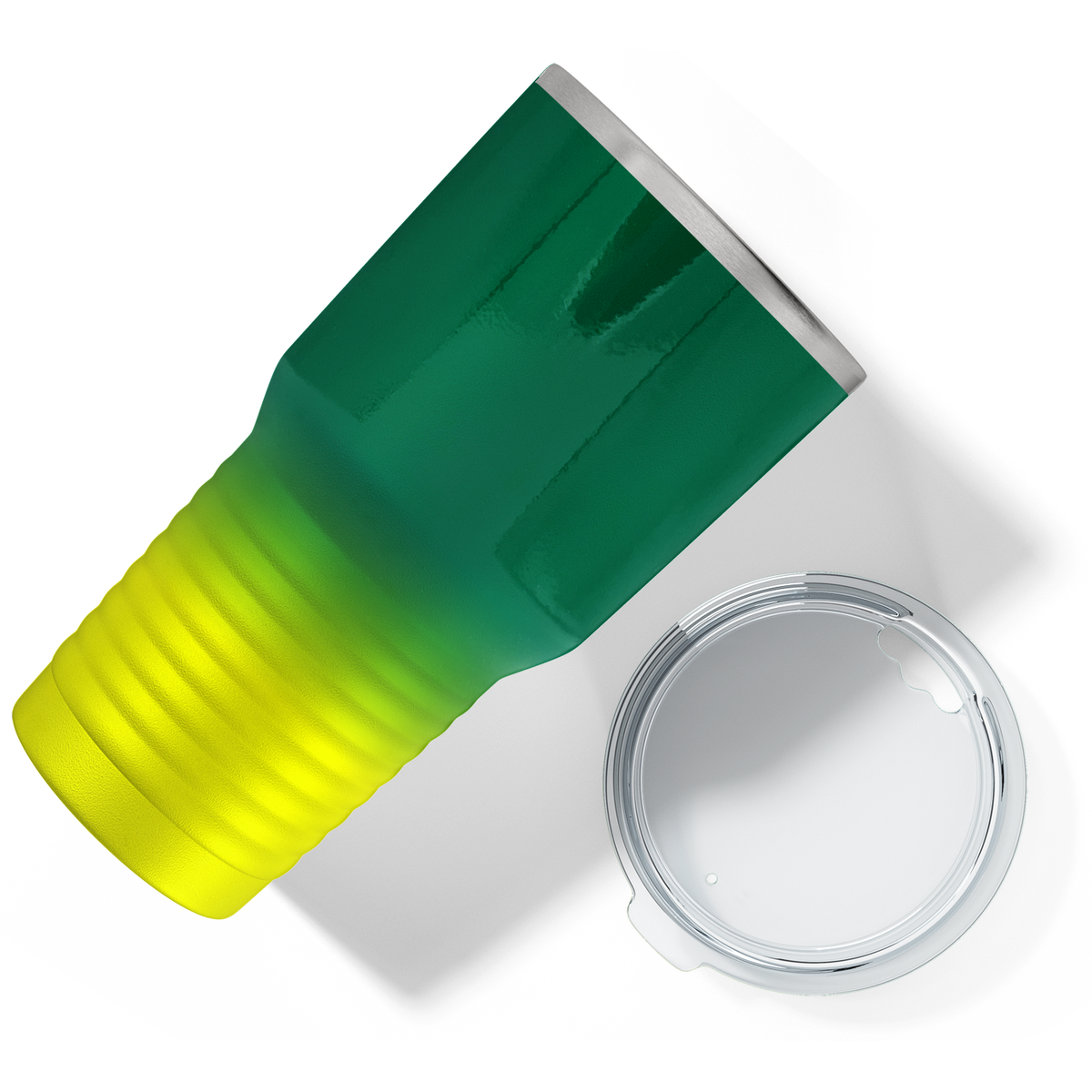 Custom Laser Engraved 30oz Green Yellow Ombre Stainless Steel Tumbler