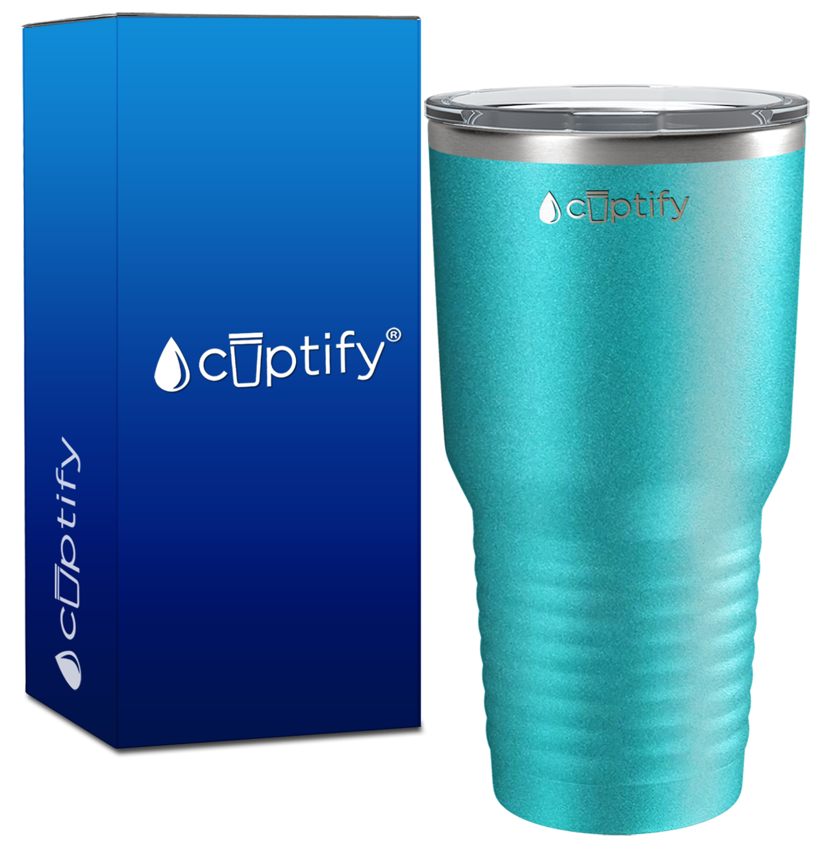 Seafoam Glitter 30oz Stainless Steel Tumbler