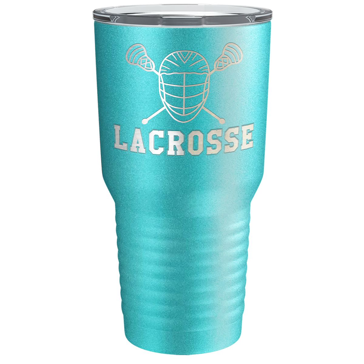 Lacrosse Mask and Sticks Laser Engraved on Stainless Steel Lacrosse Tumbler