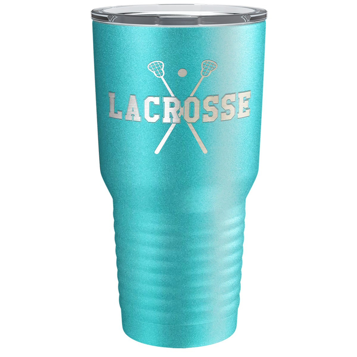 Lacrosse Sticks Laser Engraved on Stainless Steel Lacrosse Tumbler