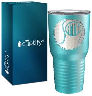 Personalized Monogrammed Tennis Ball Laser Engraved on Stainless Steel Tennis Tumbler