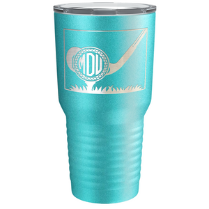 Personalized Monogrammed Golf Ball Laser Engraved on Stainless Steel Golf Tumbler