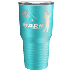 Personalized Golfer Laser Engraved on Stainless Steel Golf Tumbler