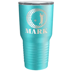 Personalized Golfer in Ball Laser Engraved on Stainless Steel Golf Tumbler