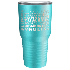 Gymnastics Strength and Focus Laser Engraved on Stainless Steel Gymnastics Tumbler