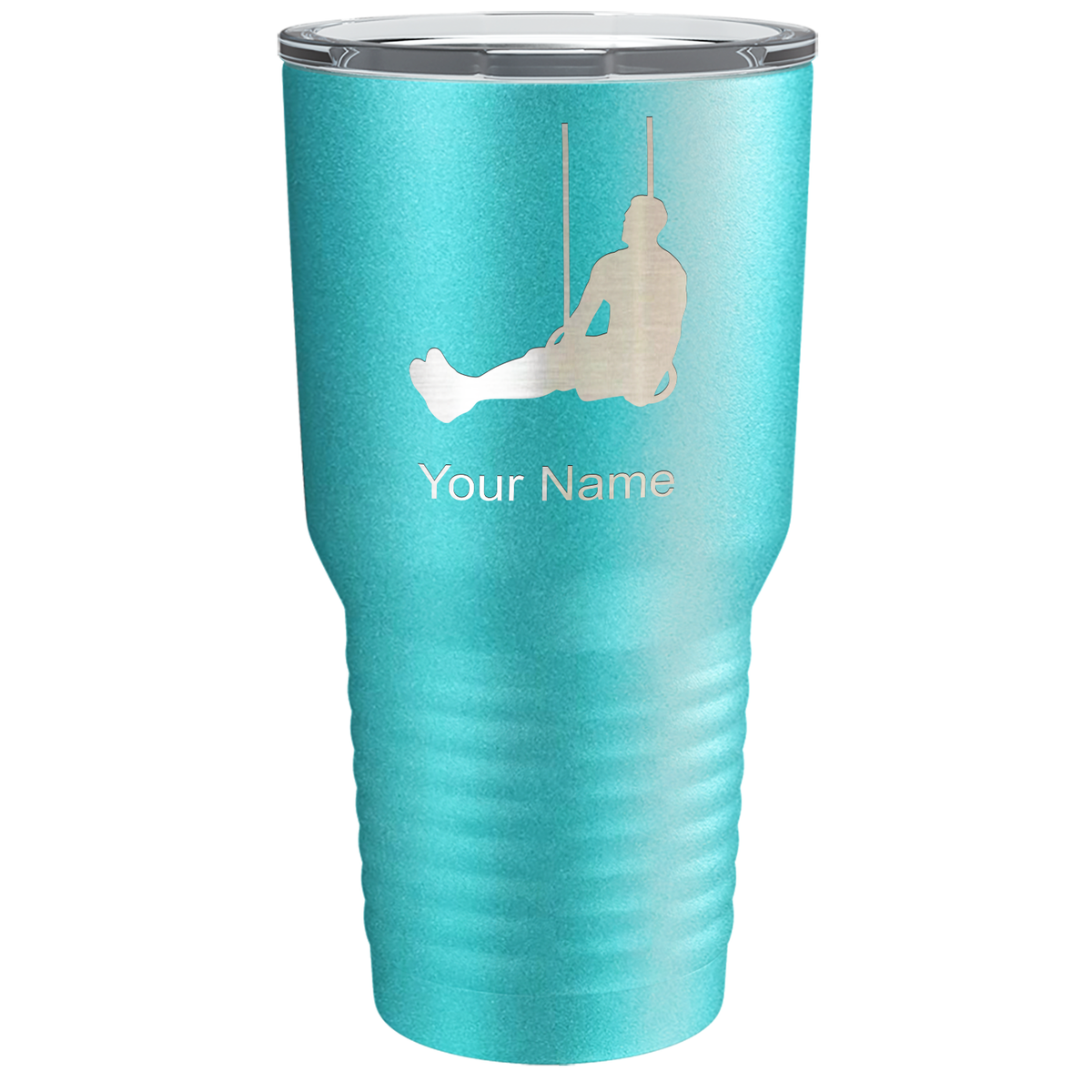 Personalized Male Gymnast Silhouette Laser Engraved on Stainless Steel Gymnastics Tumbler