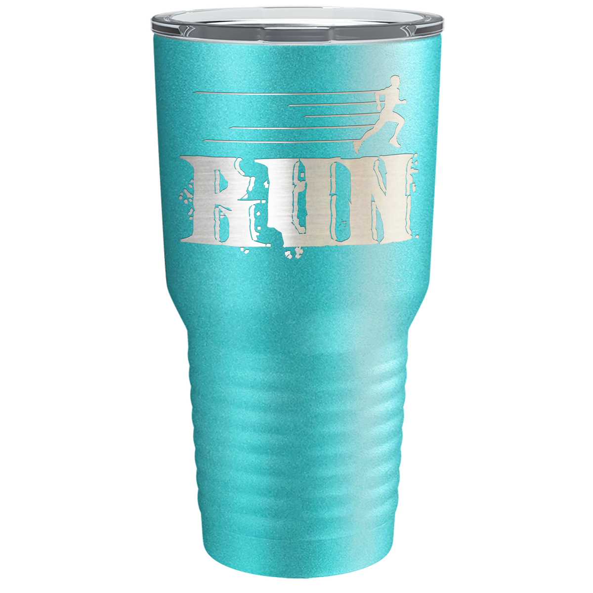 Run Laser Engraved on Stainless Steel Cross Country Tumbler