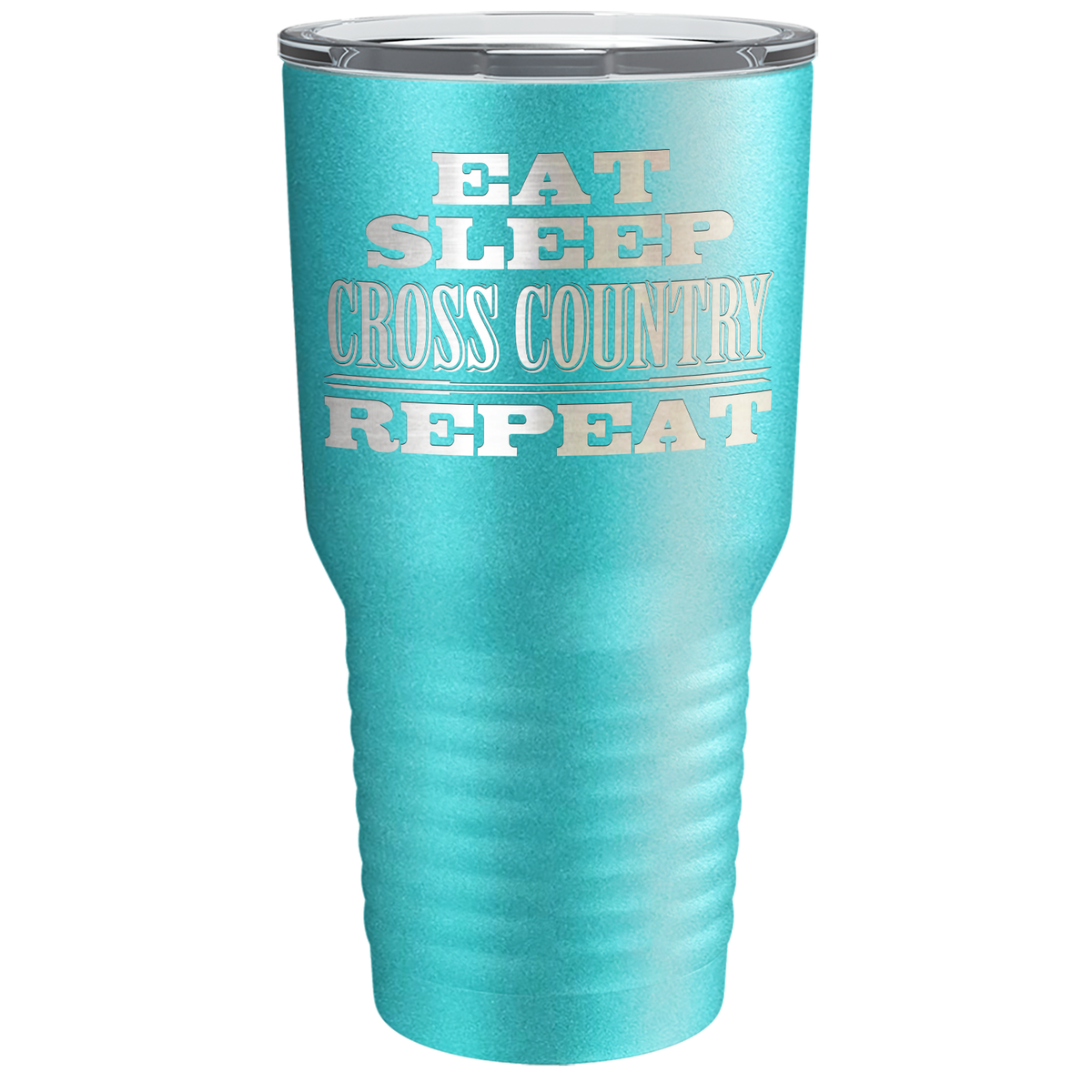 Eat Sleep Cross Country Repeat Laser Engraved on Stainless Steel Cross Country Tumbler