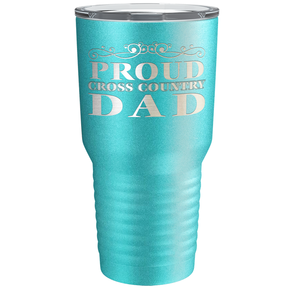 Proud Cross Country Dad Laser Engraved on Stainless Steel Cross Country Tumbler