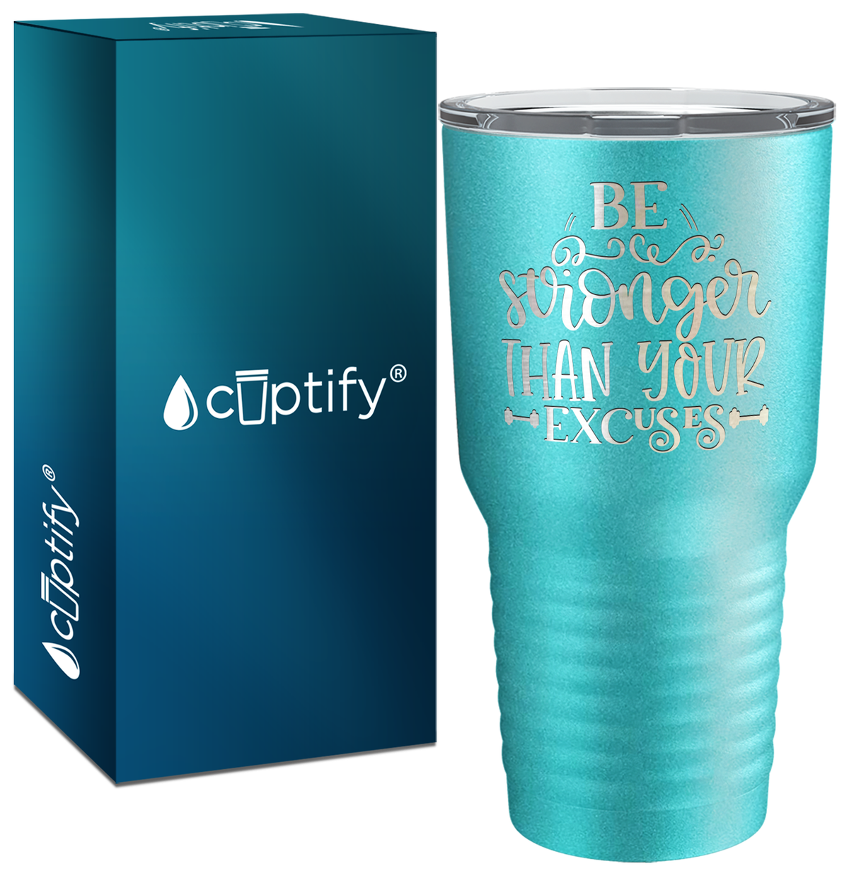 Be Stronger Laser Engraved on Stainless Steel Motivational Tumbler