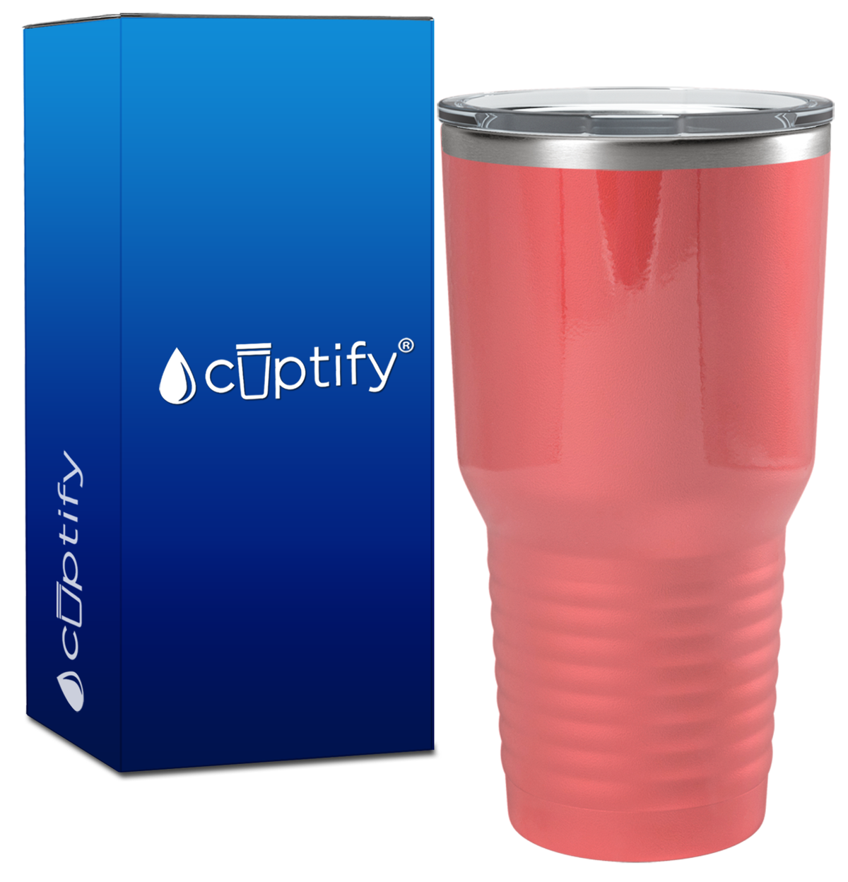 Custom Laser Engraved 30oz Guava Gloss Stainless Steel Tumbler