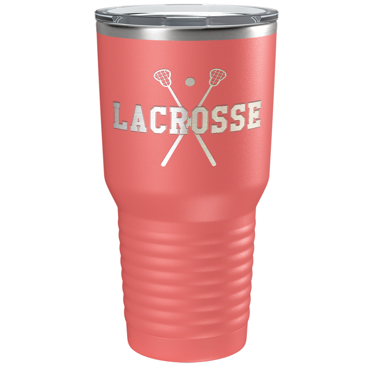 Lacrosse Sticks Laser Engraved on Stainless Steel Lacrosse Tumbler