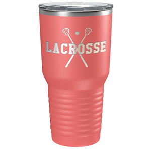 Lacrosse Sticks Laser Engraved on Stainless Steel Lacrosse Tumbler