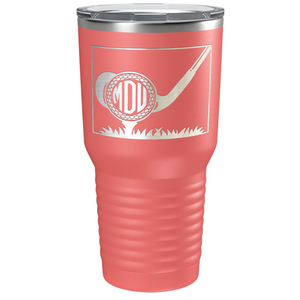 Personalized Monogrammed Golf Ball Laser Engraved on Stainless Steel Golf Tumbler