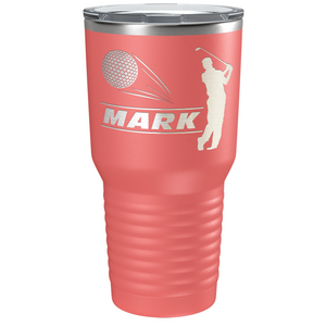 Personalized Golfer Laser Engraved on Stainless Steel Golf Tumbler