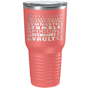 Gymnastics Strength and Focus Laser Engraved on Stainless Steel Gymnastics Tumbler