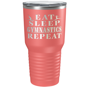 Eat Sleep Gymnastics Repeat Laser Engraved on Stainless Steel Gymnastics Tumbler