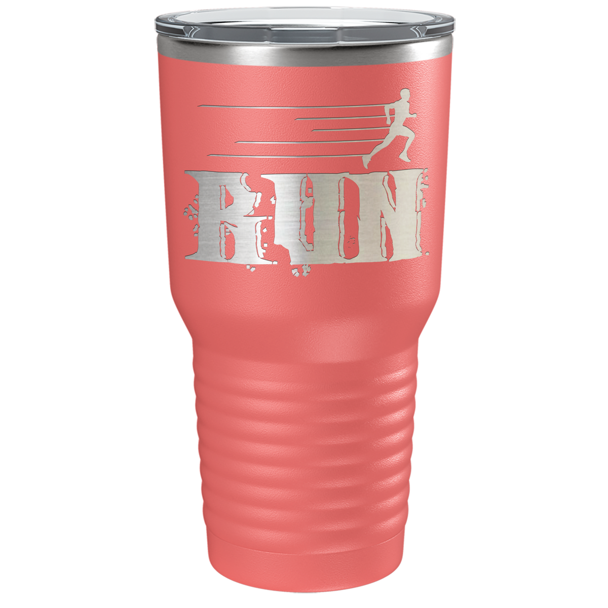 Run Laser Engraved on Stainless Steel Cross Country Tumbler