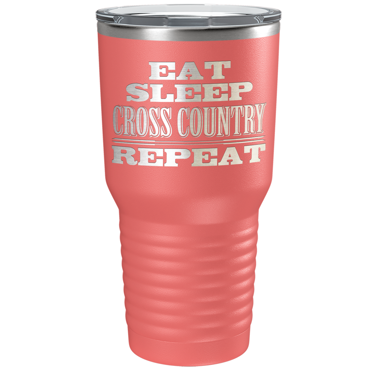 Eat Sleep Cross Country Repeat Laser Engraved on Stainless Steel Cross Country Tumbler