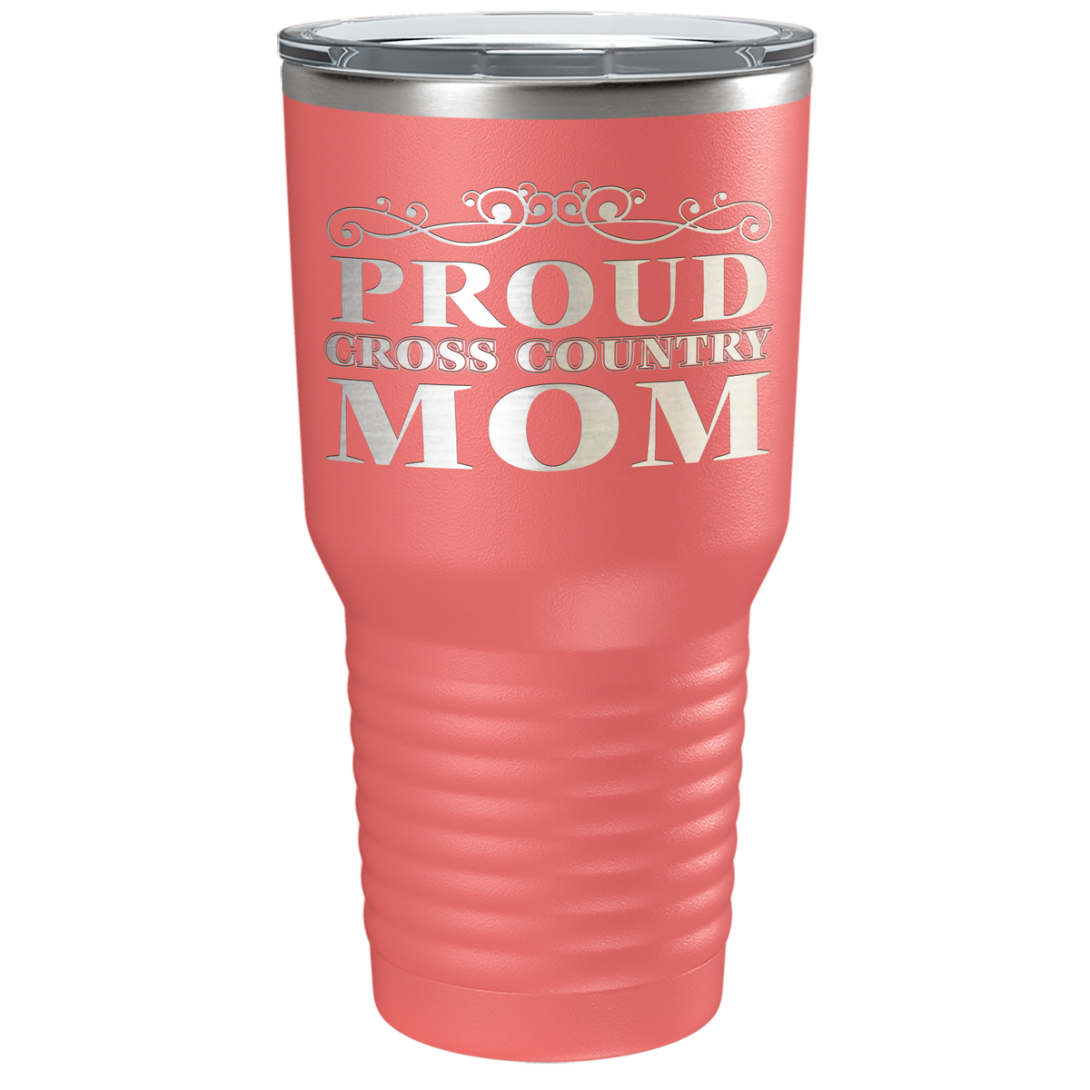Proud Cross Country Mom Laser Engraved on Stainless Steel Cross Country Tumbler