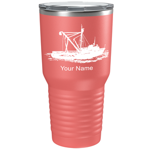 Fishing Boat on Stainless Steel Fishing Tumbler