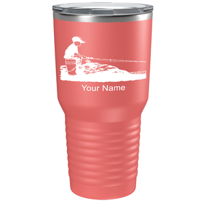 Little Boy Fishing on Stainless Steel Fishing Tumbler