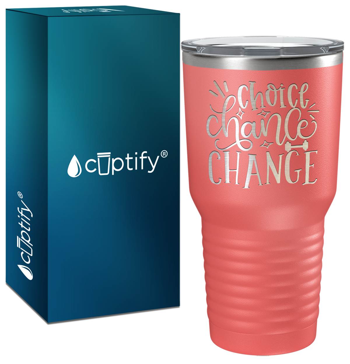 Choice Chance Change Laser Engraved on Stainless Steel Motivational Tumbler