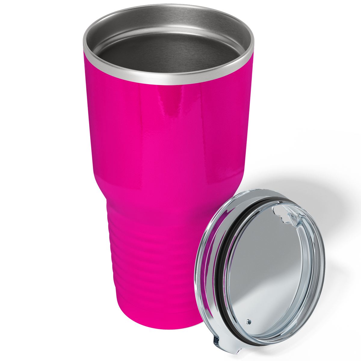 Custom Laser Engraved 30oz Pink Gloss Stainless Steel Tumbler