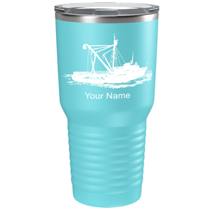 Fishing Boat on Stainless Steel Fishing Tumbler