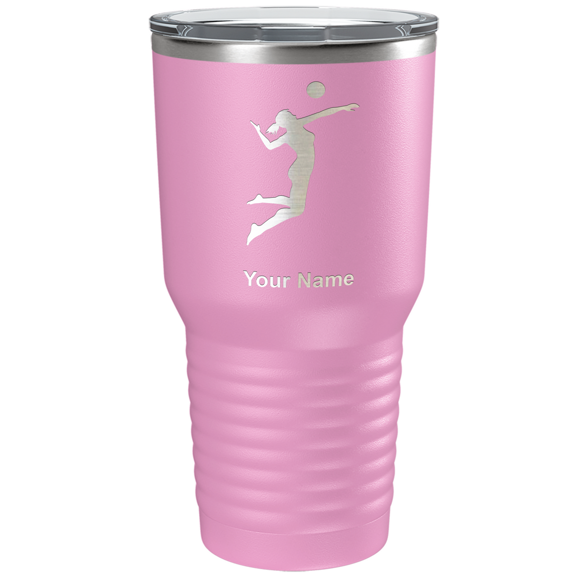 Personalized Volleyball Player Silhouette Laser Engraved on Stainless Steel Volleyball Tumbler