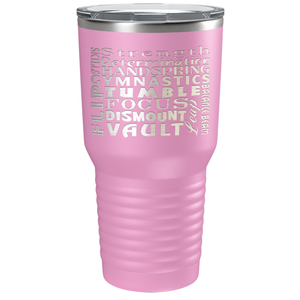 Gymnastics Strength and Focus Laser Engraved on Stainless Steel Gymnastics Tumbler