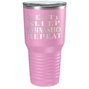 Eat Sleep Gymnastics Repeat Laser Engraved on Stainless Steel Gymnastics Tumbler