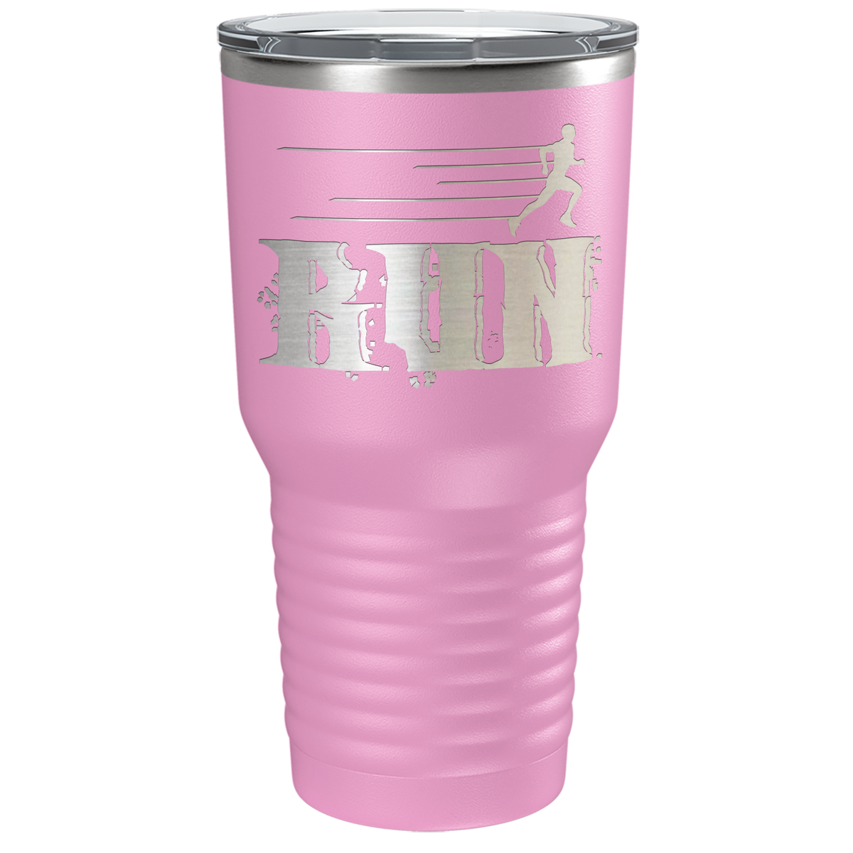Run Laser Engraved on Stainless Steel Cross Country Tumbler
