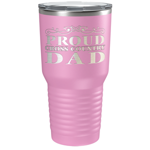 Proud Cross Country Dad Laser Engraved on Stainless Steel Cross Country Tumbler