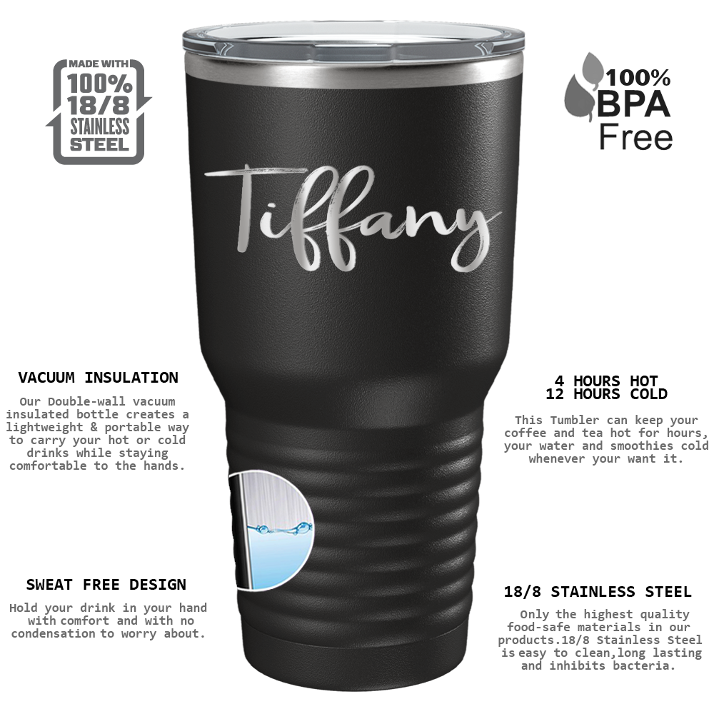 Cuptify Personalized on Black 30 oz Stainless Steel Ringneck Tumbler