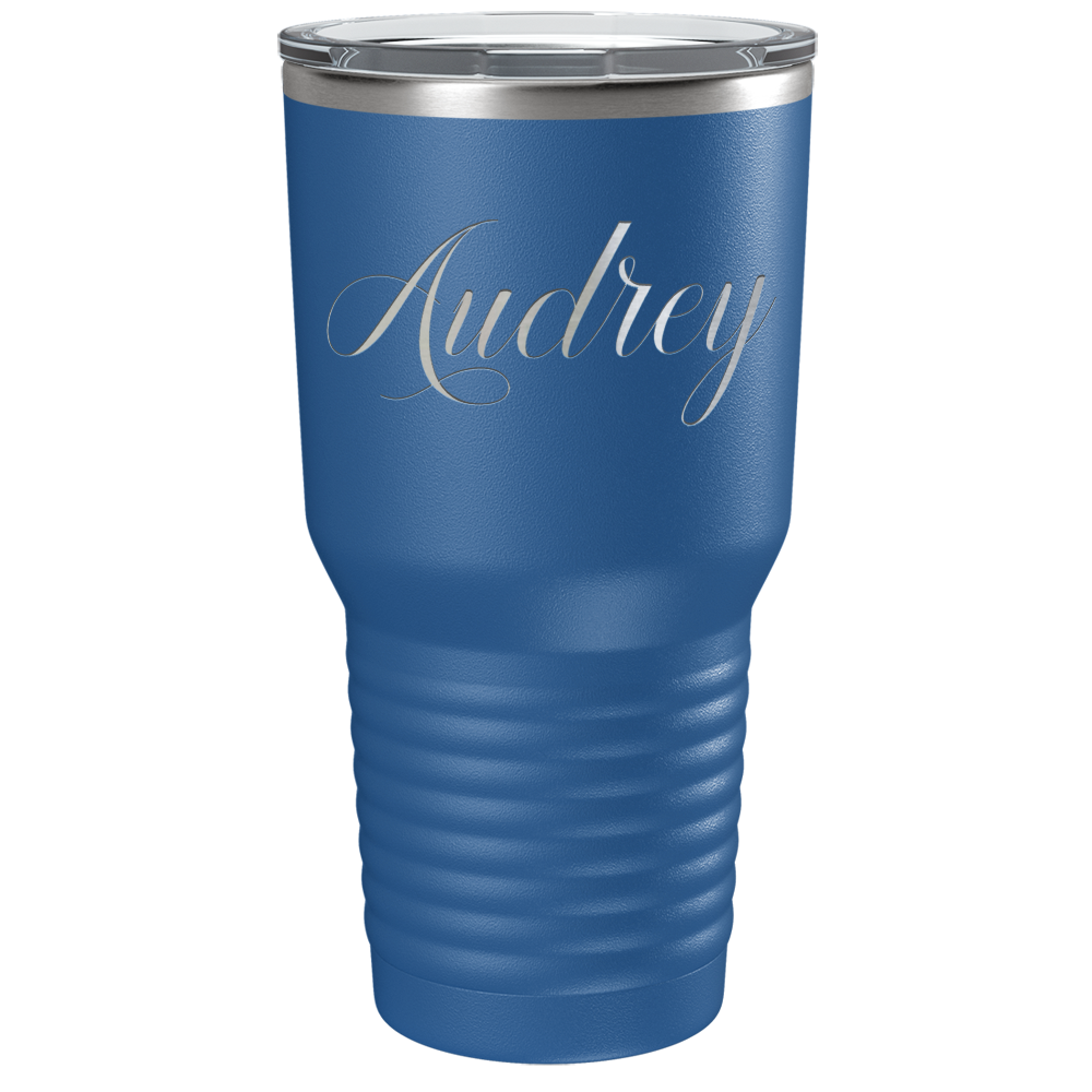 Cuptify Personalized on Blue 30 oz Stainless Steel Ringneck Tumbler