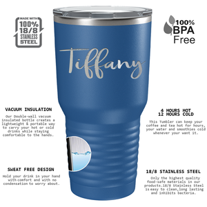 Cuptify Personalized on Blue 30 oz Stainless Steel Ringneck Tumbler