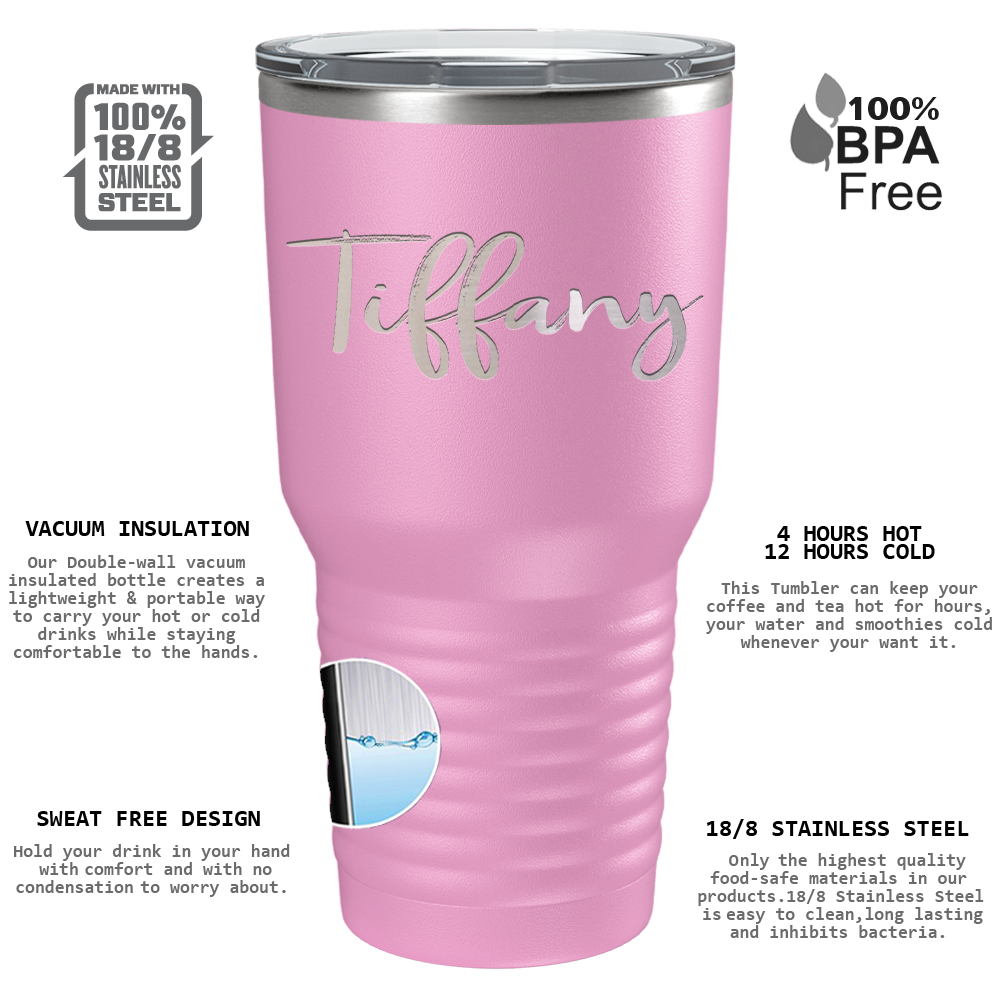 Cuptify Personalized on Blush 30 oz Stainless Steel Ringneck Tumbler