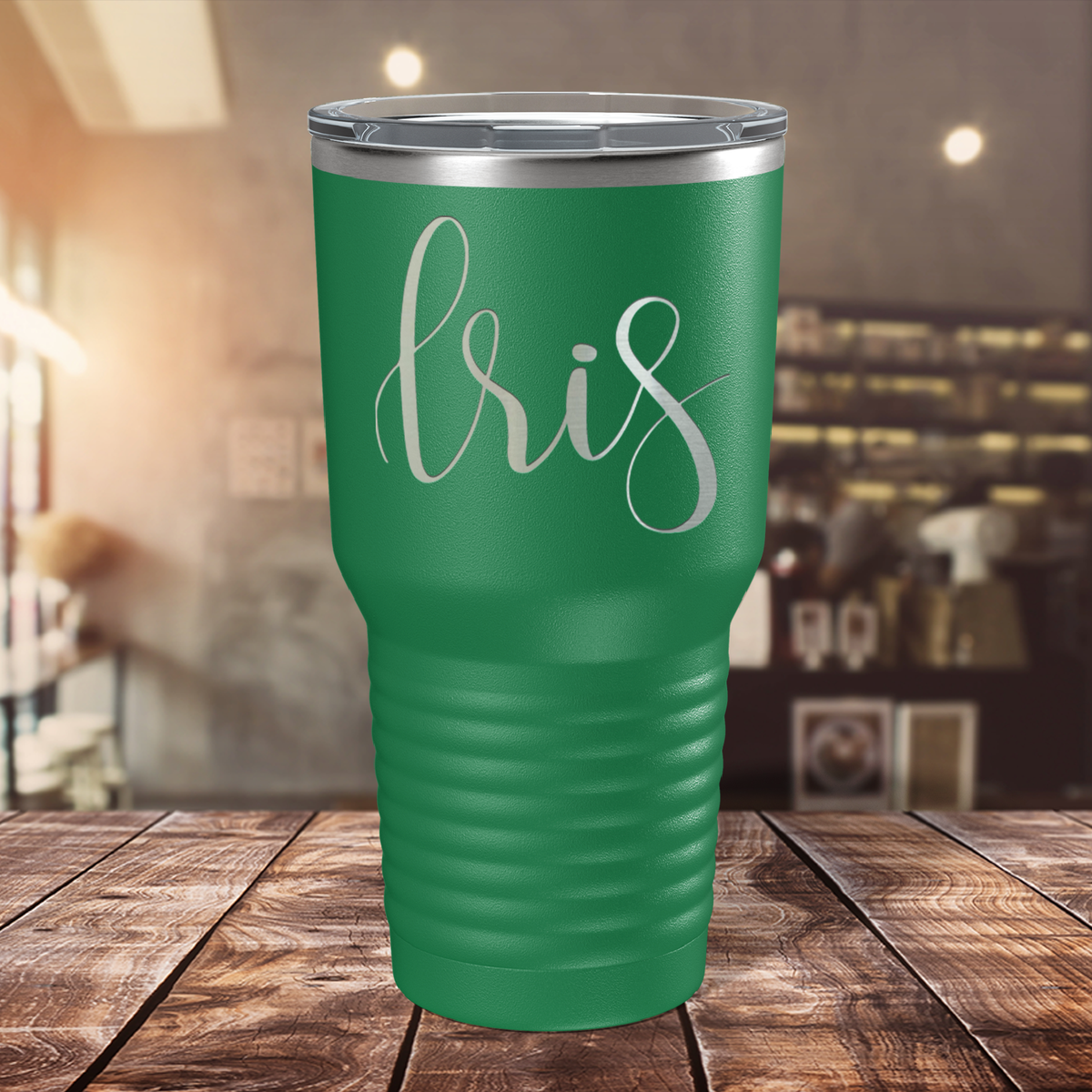 Cuptify Personalized on Green 30 oz Stainless Steel Ringneck Tumbler