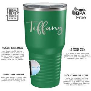 Cuptify Personalized on Green 30 oz Stainless Steel Ringneck Tumbler