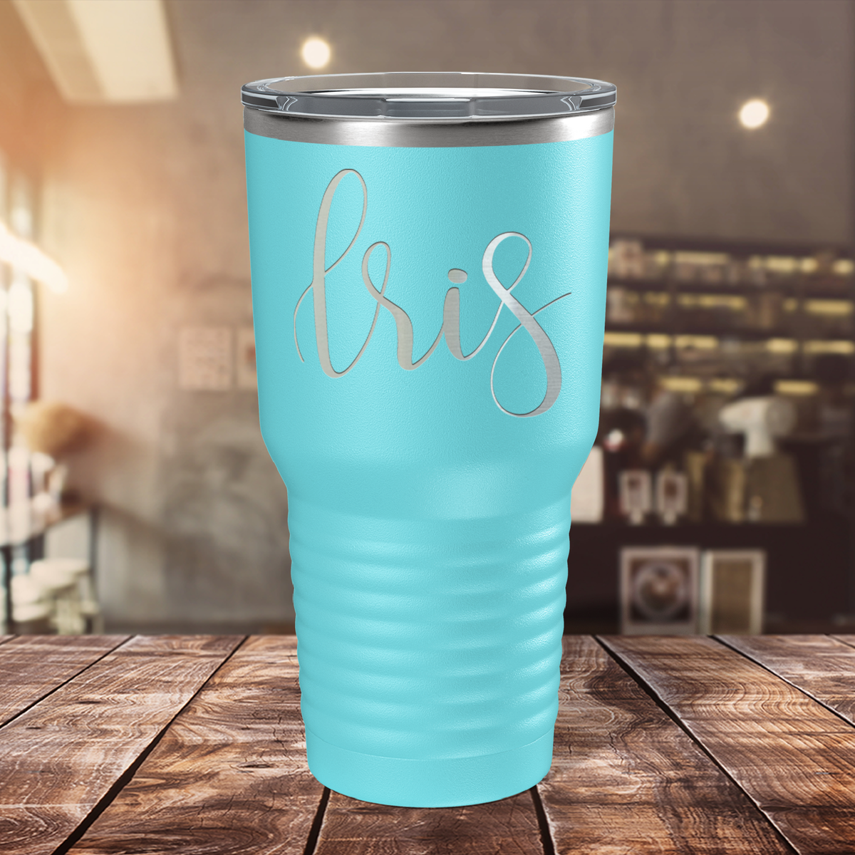 Cuptify Personalized on Lite Blue 30 oz Stainless Steel Ringneck Tumbler